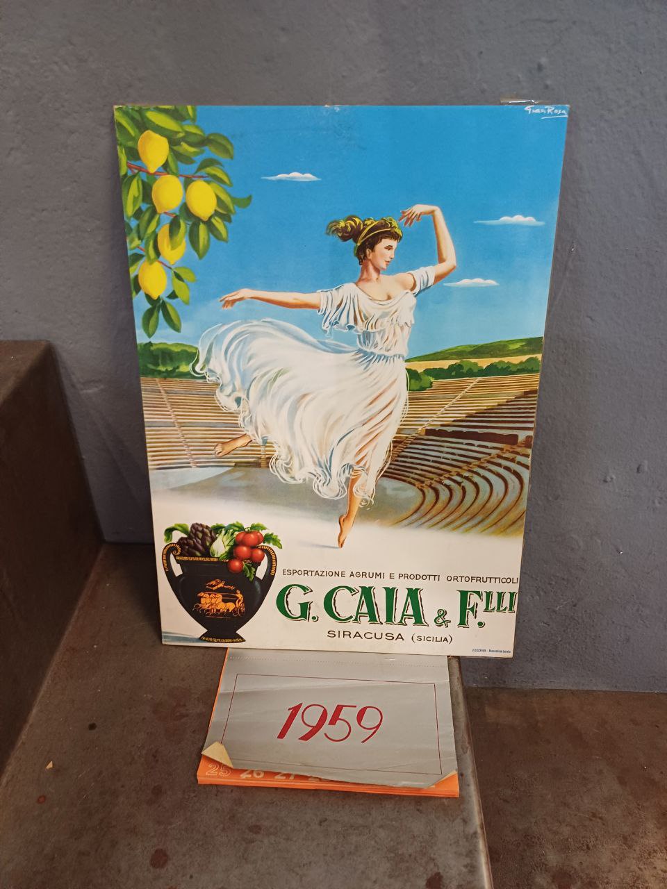 Cartonato pubblicitario agrumi e prodotti ortofrutticoli Calia - Siracusa (Sicilia)