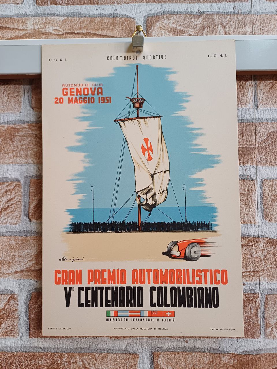 Cartonato pubblicitario GP V° Centenario Colombiano - Genova