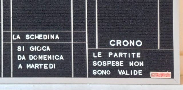 Tabellone classifica Campionato Serie A 1984-85 Totocalcio