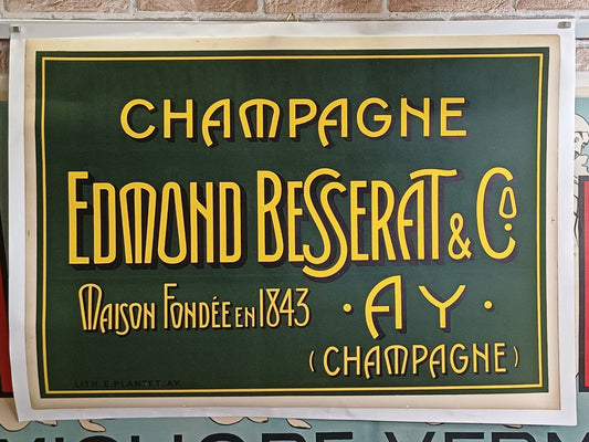 Manifesto pubblicitario originale - Champagne Edmond Besserat & C.