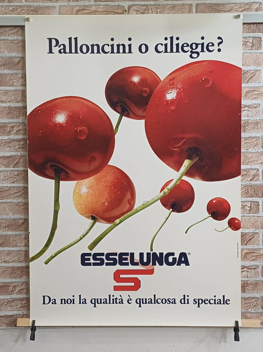 Manifesto originale pubblicitario - Esselunga, Ciliegie