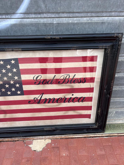 Bandiera originale anni 90 incorniciata - God bless America