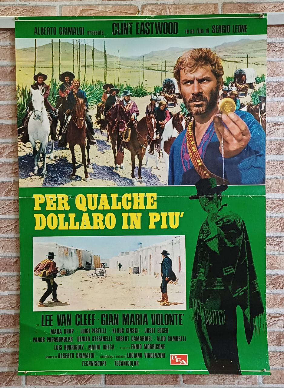 Manifesto originale di cinema - Per qualche dollaro in più - Sergio Leone