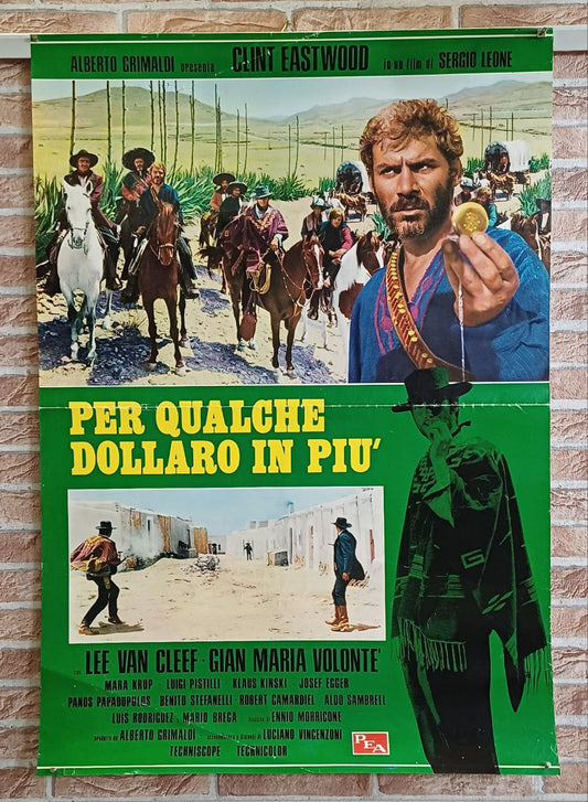 Manifesto originale di cinema - Per qualche dollaro in più - Sergio Leone