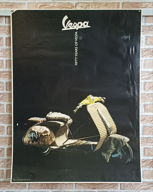 Manifesto pubblicitario originale - Vespa - Cinquantesimo anniversario