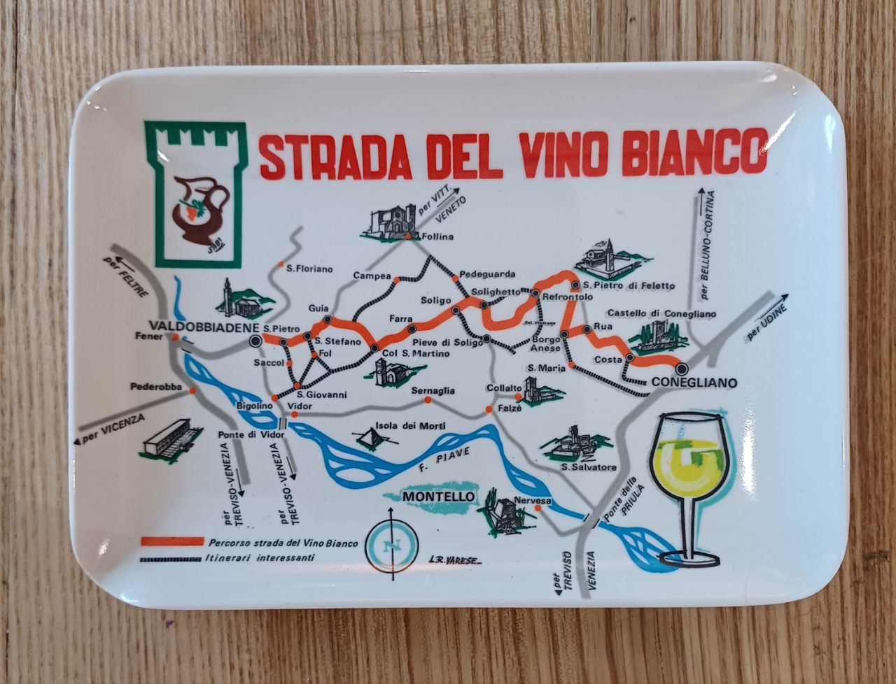 Posacenere pubblicitario originale - Strada del Vino bianco - Valdobbiadene