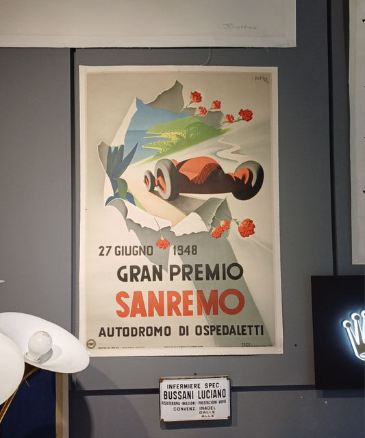 Manifesto originale pubblicitario - Gran Premio Sanremo 1948