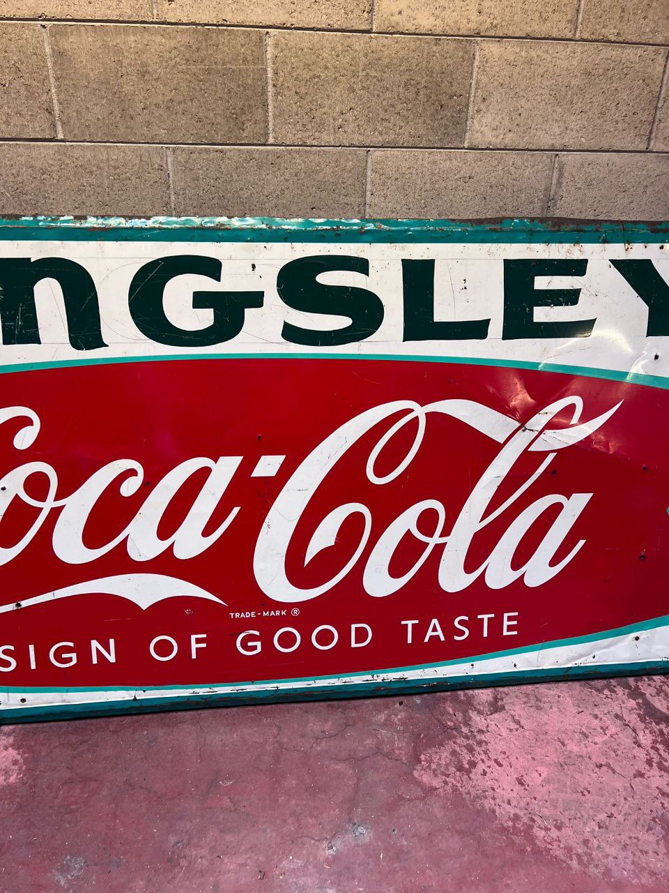 Insegna litografata Kingsley Coca Cola