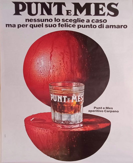 Manifesto originale pubblicitario - Punt E Mes (Sfera e Bicchiere)