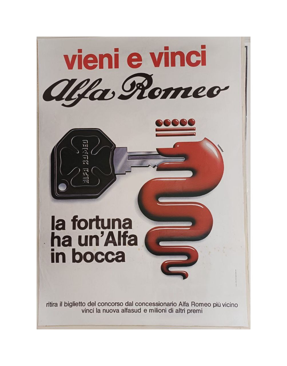 Manifesto originale pubblicitario - "Alfa Romeo"