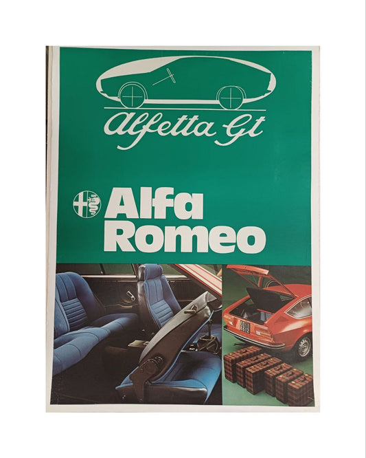 Manifesto originale pubblicitario - "Alfa Romeo" - Alfetta GTV