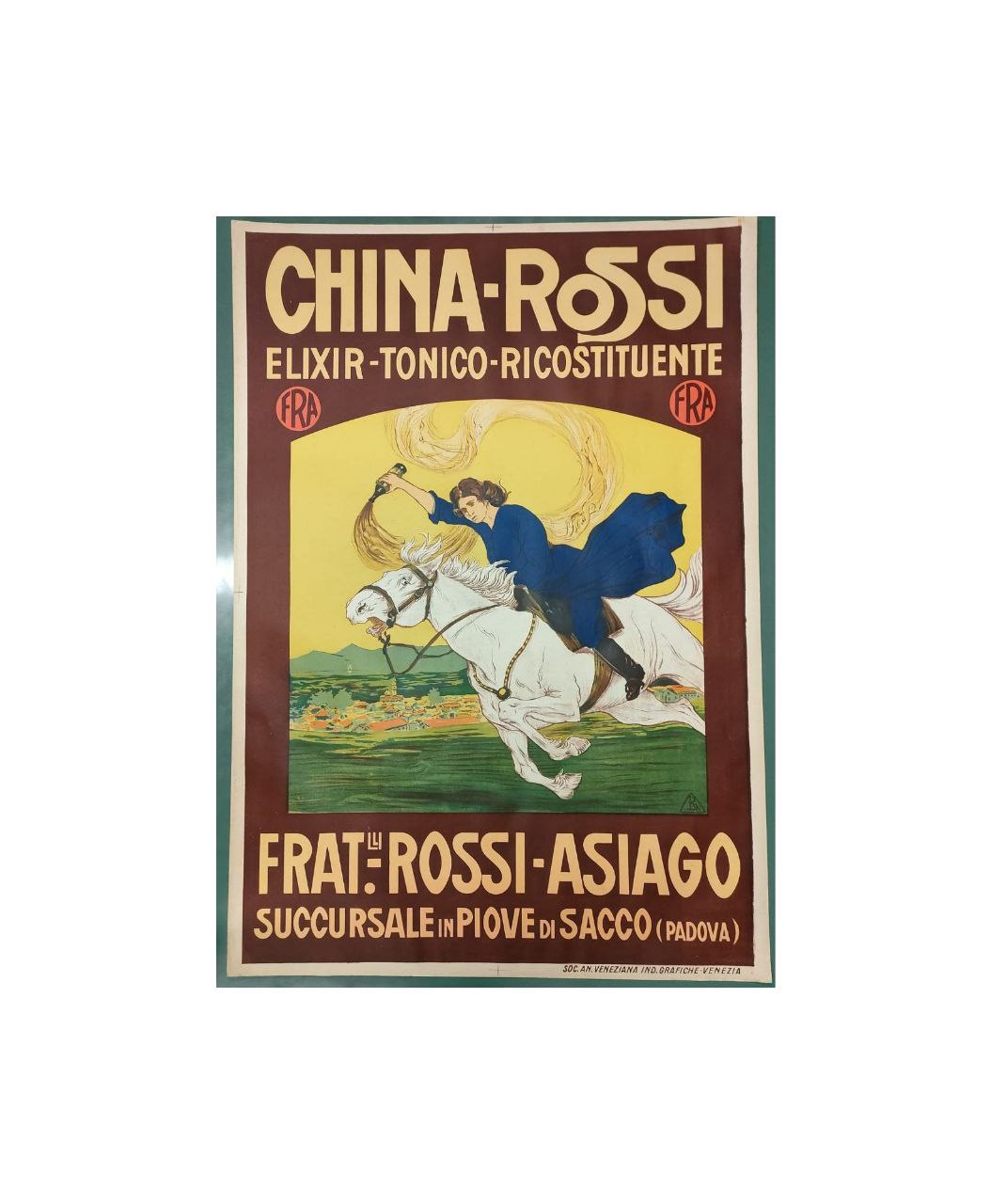 Litografia originale pubblicitaria - China Rossi, Elixir Tonico, Asiago