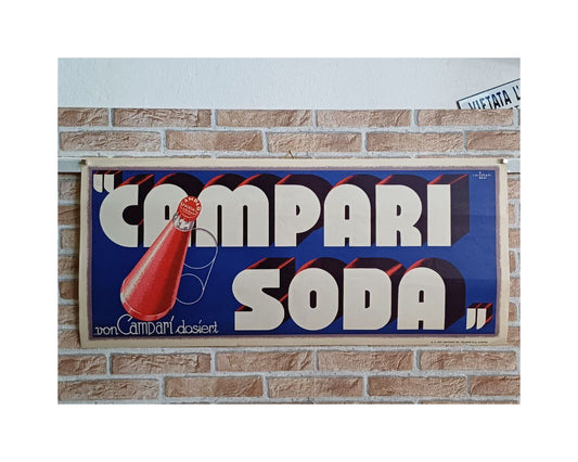 Manifesto originale pubblicitario - Campari Soda