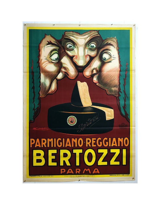 Manifesto originale pubblicitario - Bertozzi Parmigiano Reggiano - Parma