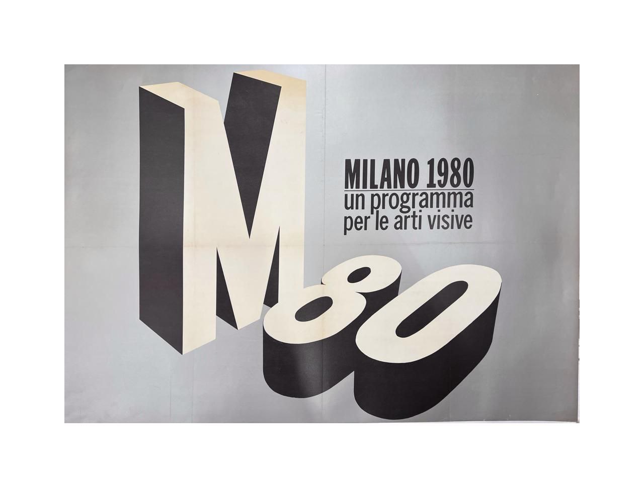 Manifesto originale pubblicitario - Milano 1980 arti visive