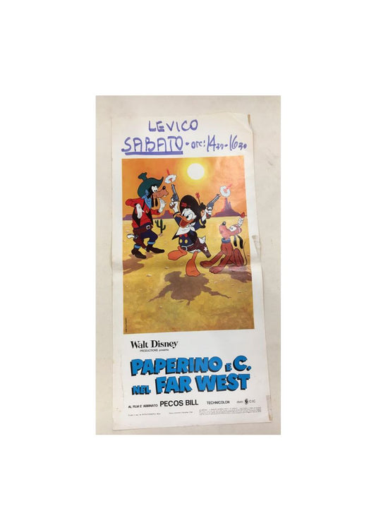 Locandina originale di cinema - Paperino E C. Nel Far West