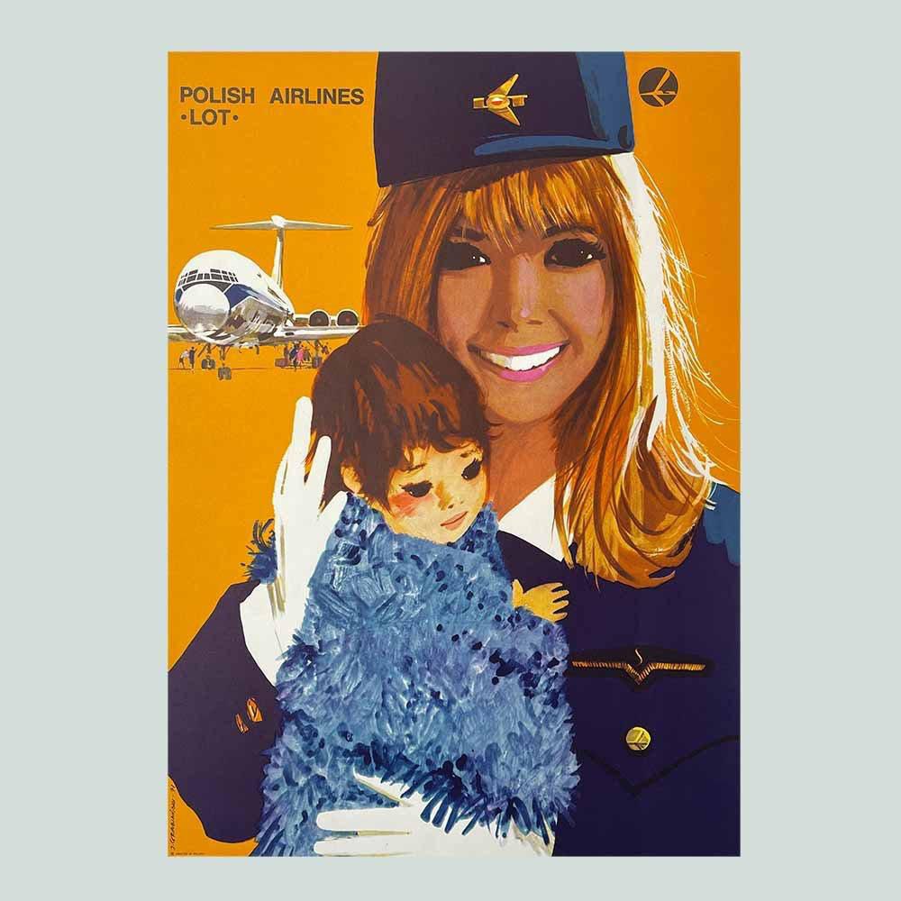 Manifesto originale pubblicitario - LOT Polish Airlines