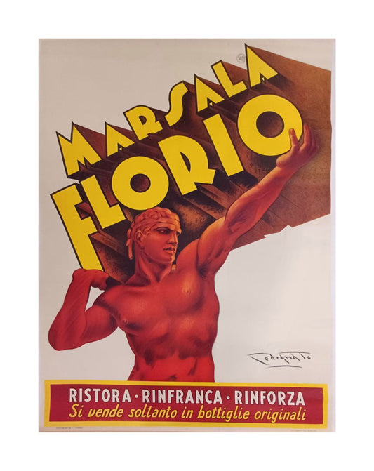 Manifesto originale pubblicitario - Marsala Florio