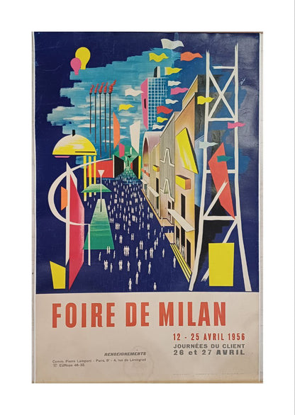 Manifesto originale pubblicitario - Foire de Milan - Fiera di Milano