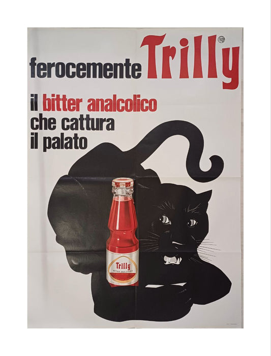 Manifesto originale pubblicitario - Bitter Analcolico Trilly