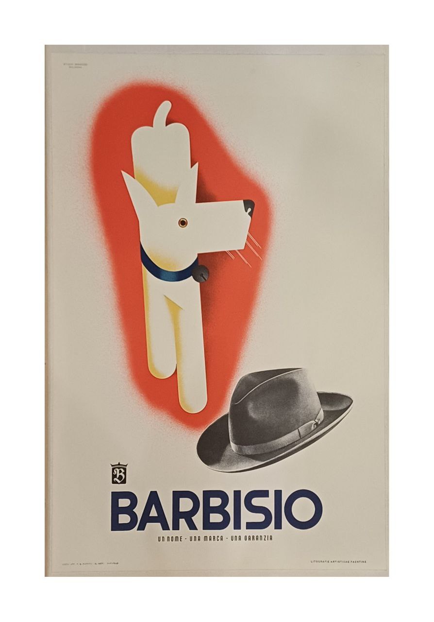 Manifesto originale pubblicitario -Cappello Barbisio Biella