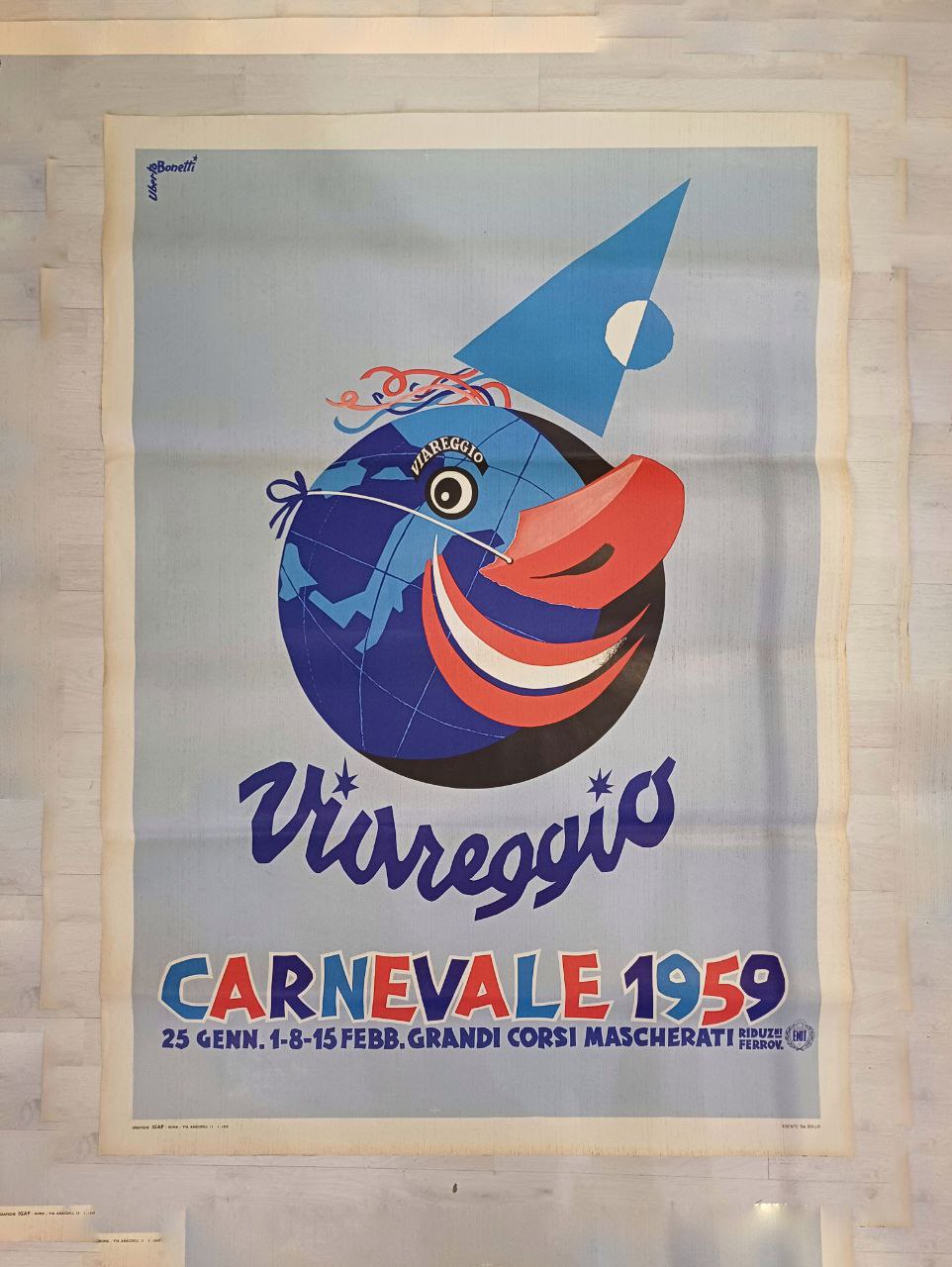 Manifesto Originale Viareggio Carnevale 1959