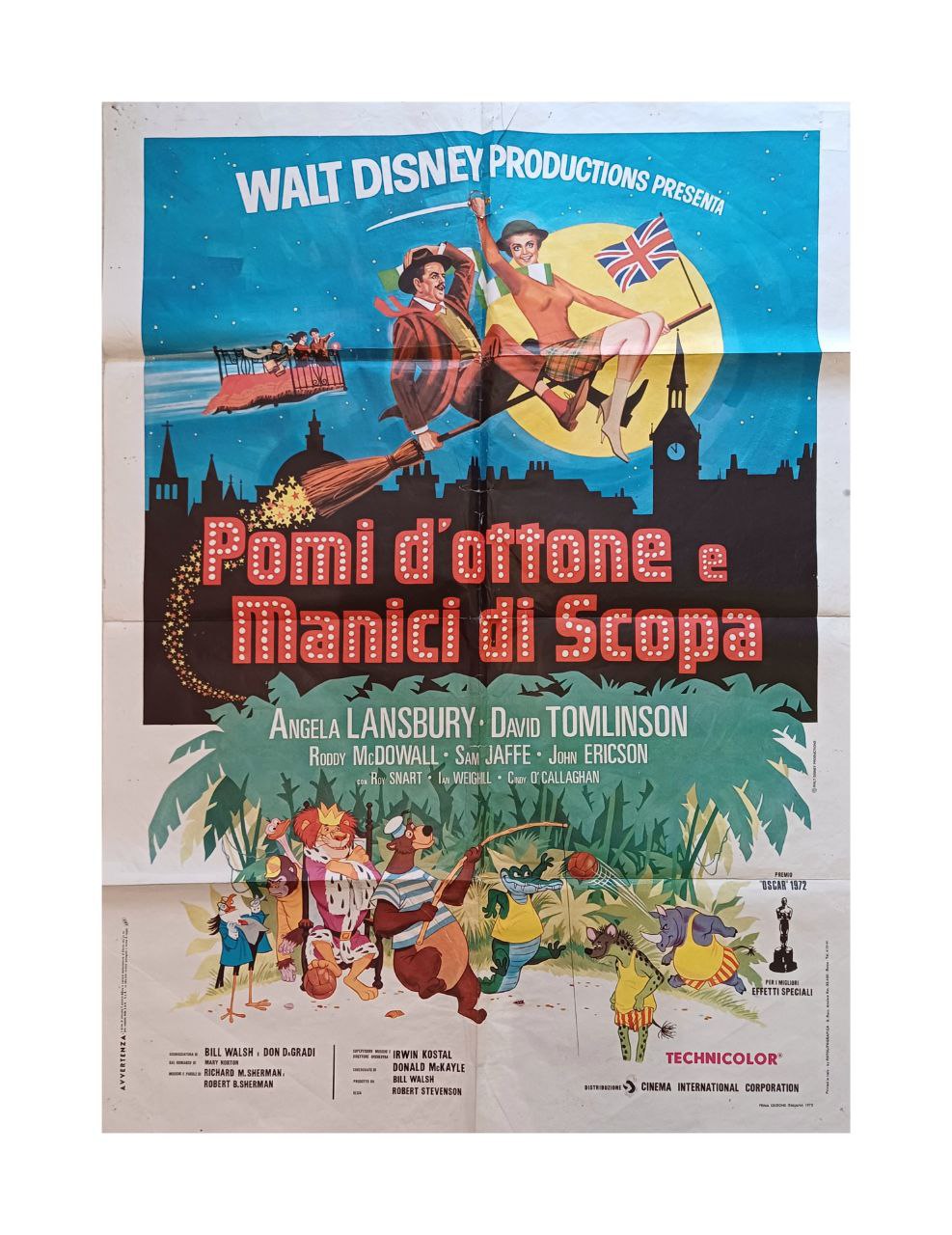 Manifesto originale di cinema - Pomi d'ottone e manici di scopa - Walt Disney