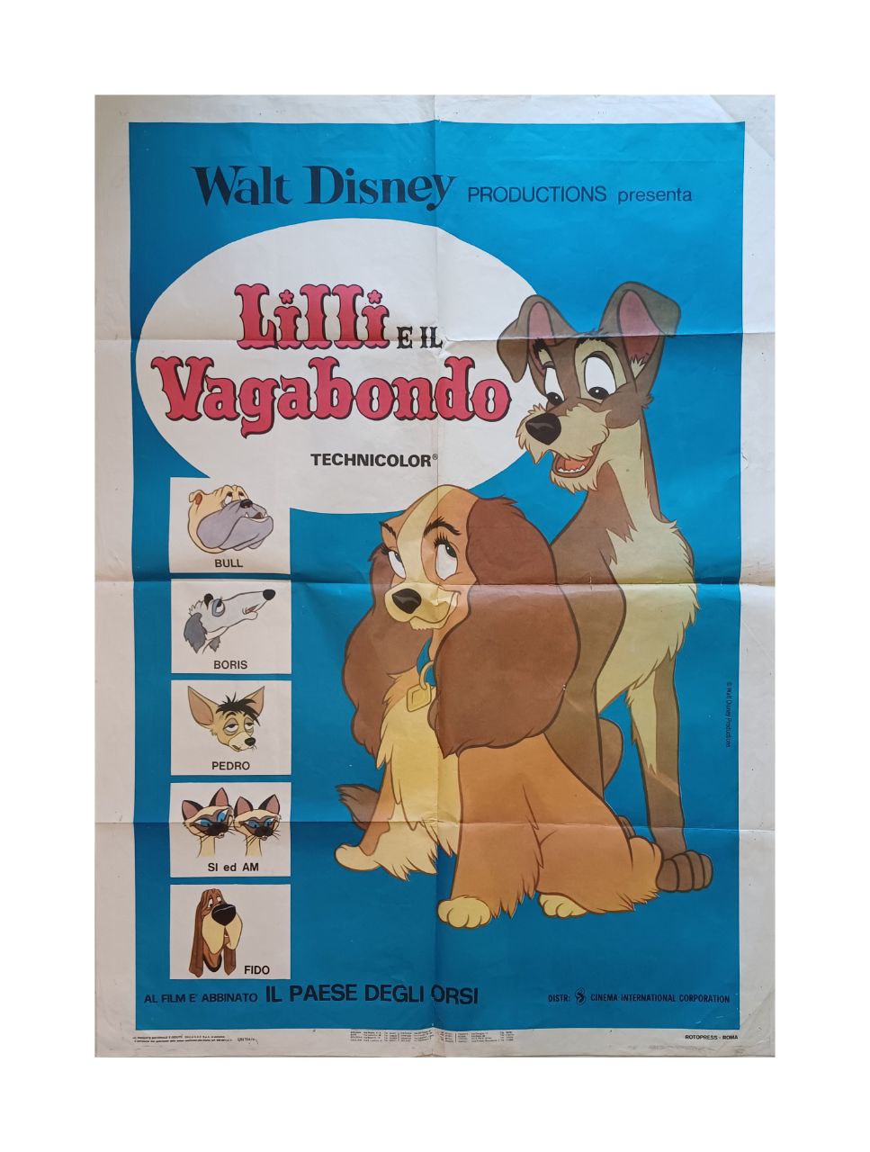 Manifesto originale di cinema - Lilli e il vagabondo - Walt Disney