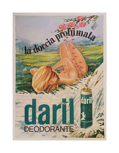 Manifesto originale pubblicitario - Deodorante Daril