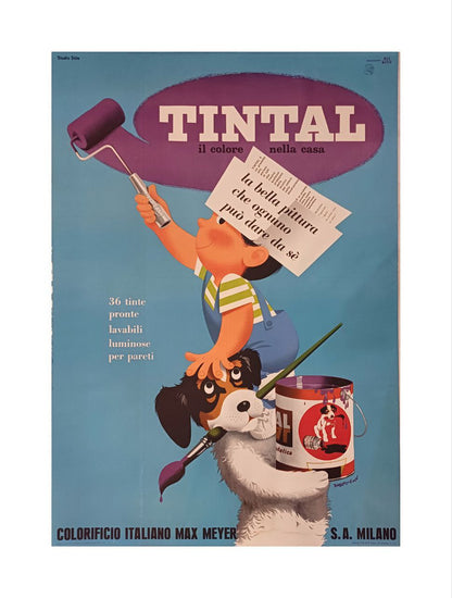 Manifesto originale pubblicitario - Tintal colorificio Max Mayer - Milano