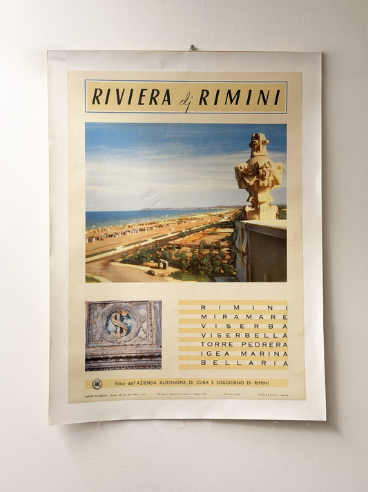 Manifesto pubblicitario originale - Riviera di Rimini ENIT