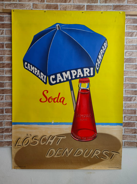 Manifesto originale pubblicitario - Campari Soda Disseta