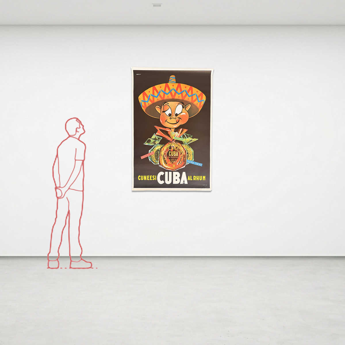 Manifesto pubblicitario originale -  Cuneesi Cuba al Rhum (Cuneo)