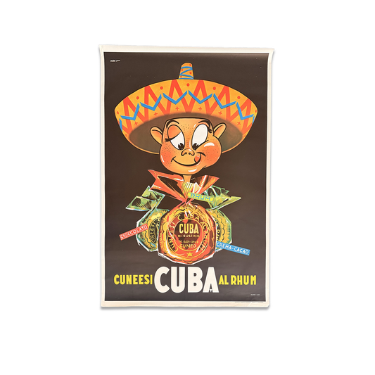 Manifesto pubblicitario originale -  Cuneesi Cuba al Rhum (Cuneo)