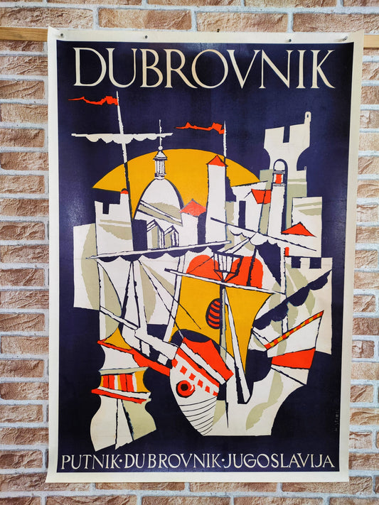 Manifesto pubblicitario originale d'epoca - Dubrovnik Tortona4Arte