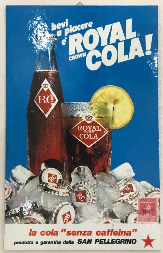 Cartonato Pubblicitario Royal Crown Cola 1968 (Sanpellegrino) Tortona4Arte