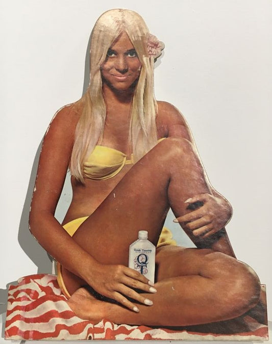 Cartonato pubblicitario Crema Solare Quick Tanning anni '60 - TUC1745 Tortona4Arte