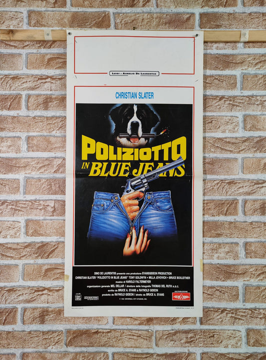 Locandina originale di cinema - Poliziotto in blue jeans Tortona4Arte