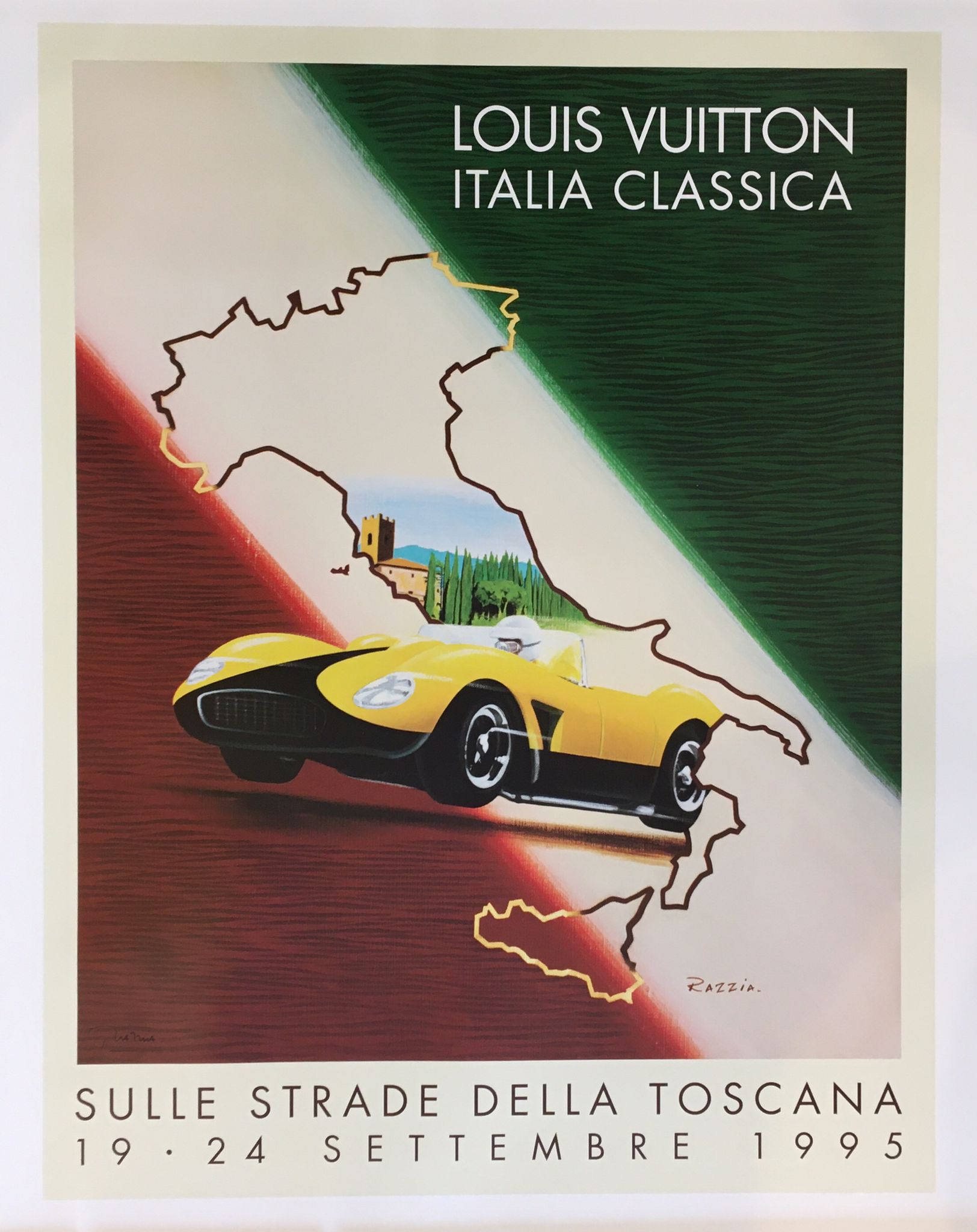 Manifesto Pubblicitario Louis Vuitton Italia Classica Ferrari (Razzia) Tortona4Arte