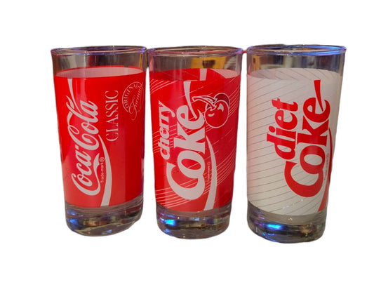 6 Bicchieri pubblicitari Coca-Cola anni '90 Tortona4Arte