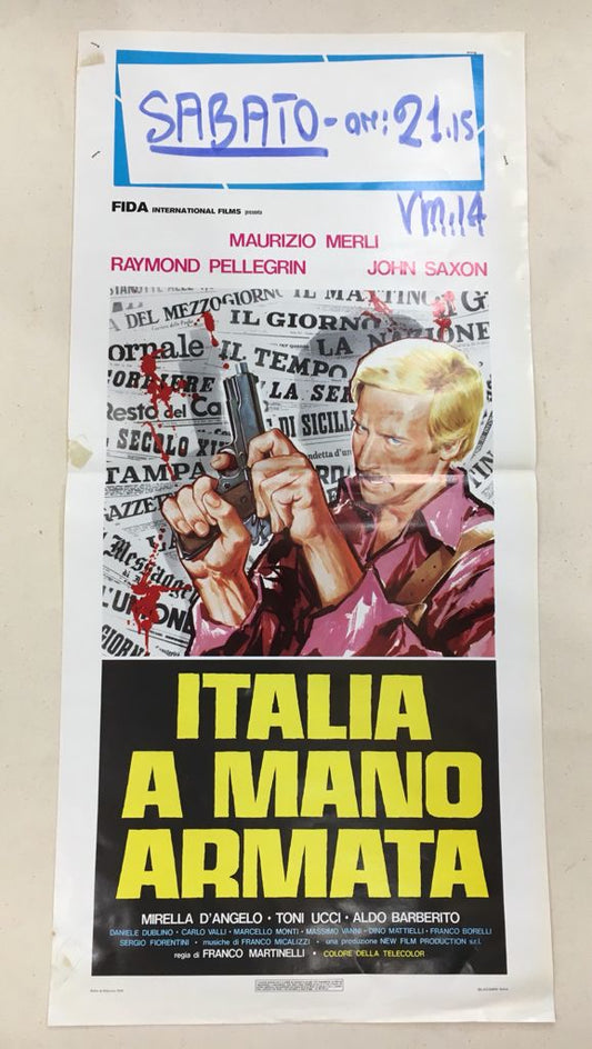 Locandina Di Cinema Originale D'Epoca Italia Mano Armata 1976 Tortona4Arte