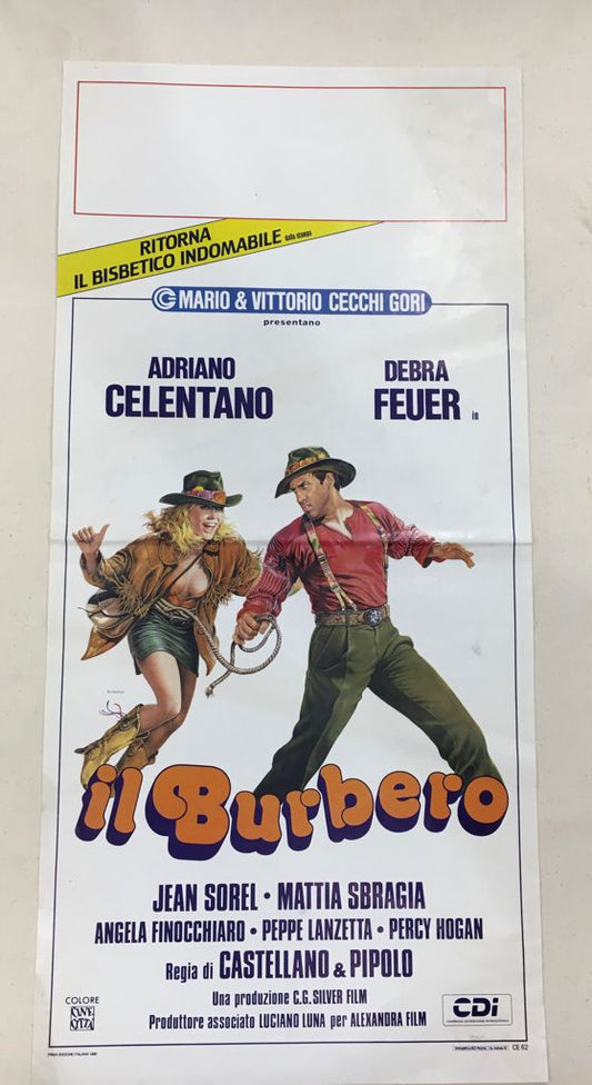 Locandina Di Cinema Originale D'Epoca Il Burbero 1986 (Celentano) Tortona4Arte