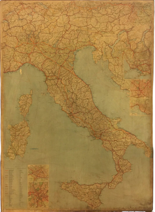 Cartina Geografica da scuola Italia anni '60 - TUC1795 Tortona4Arte