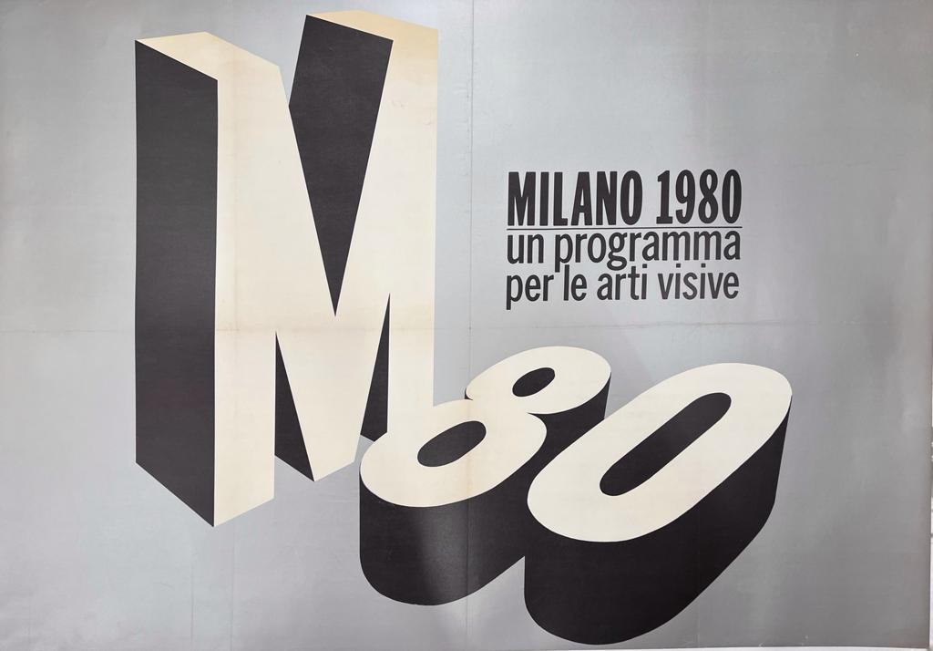 Manifesto pubblicitario originale d'epoca Milano 1980 arti visive - TUC1836 Tortona4Arte