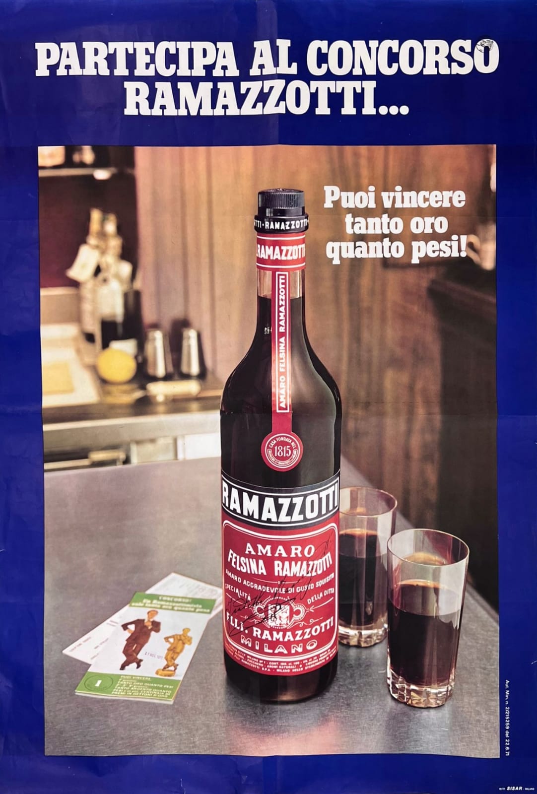 Manifesto Pubblicitario Ramazzotti Milano anni '80 - TUC2204 Tortona4Arte