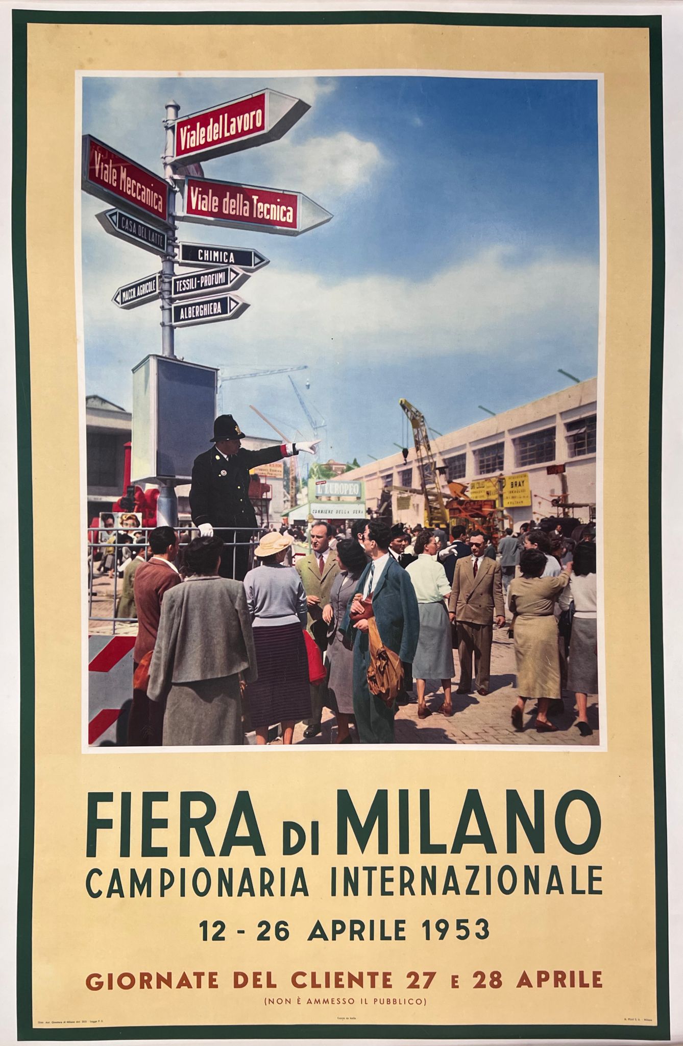 Manifesto originale pubblicitario Fiera di Milano 1953 - TUC2268 Tortona4Arte