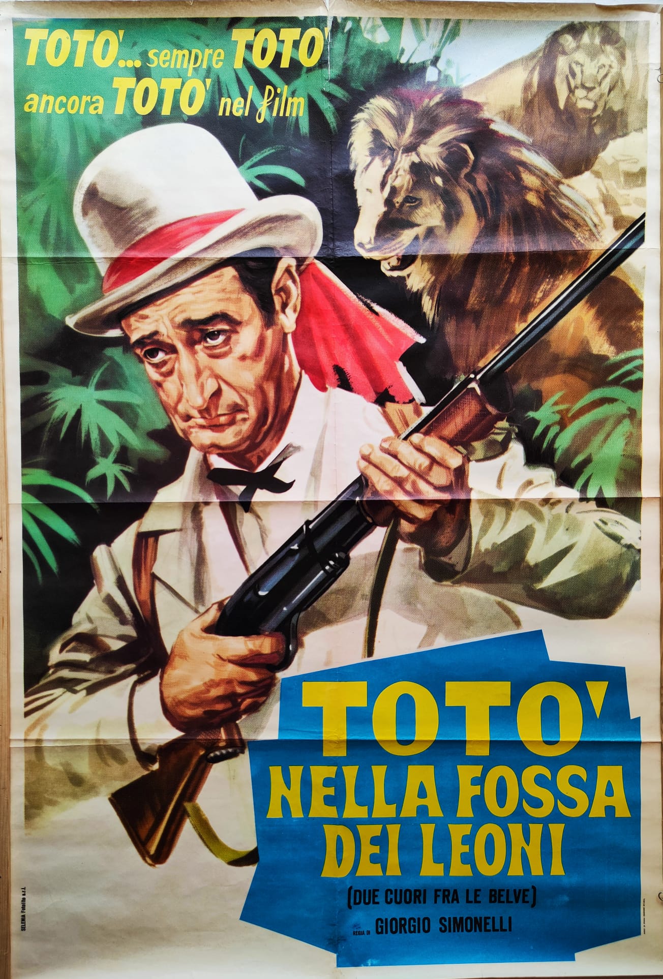 Manifesto originale di cinema Totò - Due cuori fra le belve Tortona4Arte