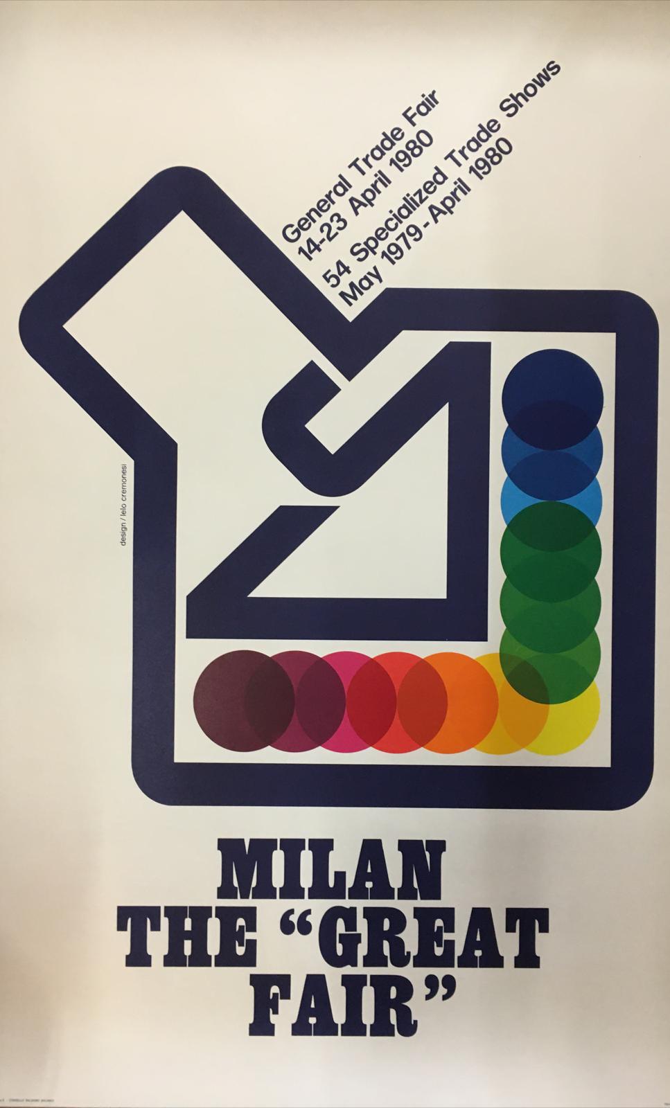 Manifesto Pubblicitario Fiera Di Milano 1980 Versione Inglese Tortona4Arte