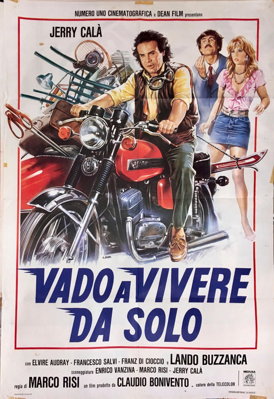 Manifesto Di Cinema Originale D'Epoca Vado A Vivere Da Solo 1982 Tortona4Arte