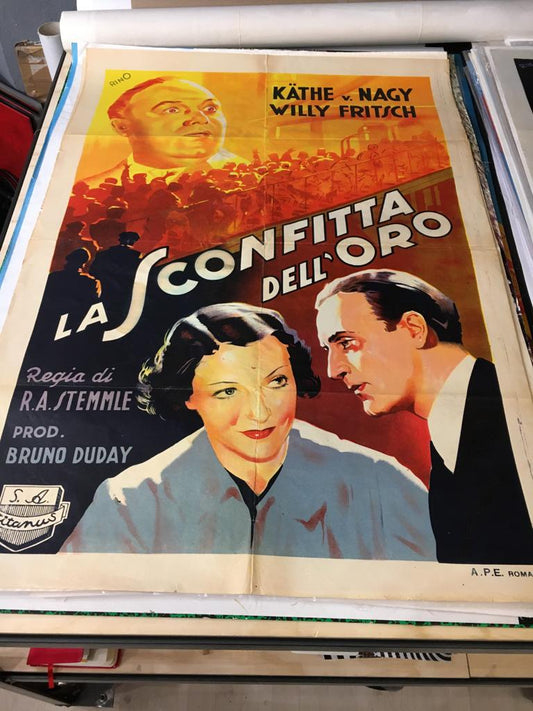 Soggettone Di Cinema Originale D'Epoca La Sconfitta Dell'Oro 1938 Tortona4Arte